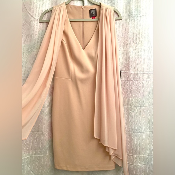 Vince Camuto Crepe Wind Dress in Blush - Picture 4 of 7